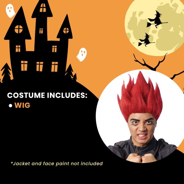 Anime Red Riot Adult Red Costume Wig For Sale - Image 5