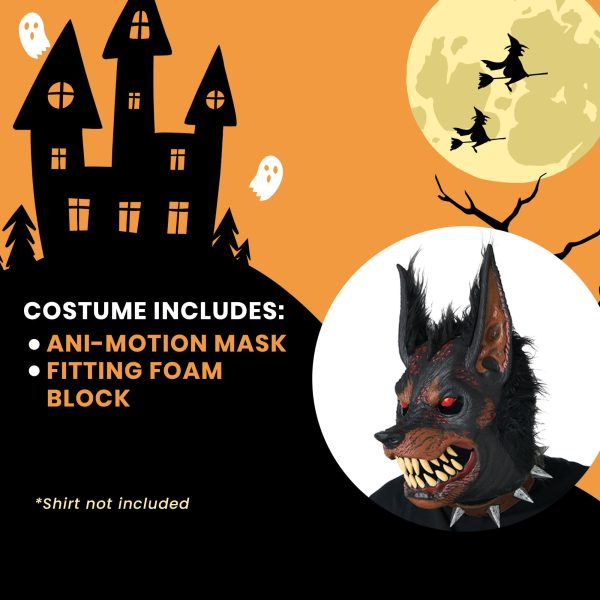 Hell Hound Ani-Motion Adult Costume Mask Cheap - Image 5