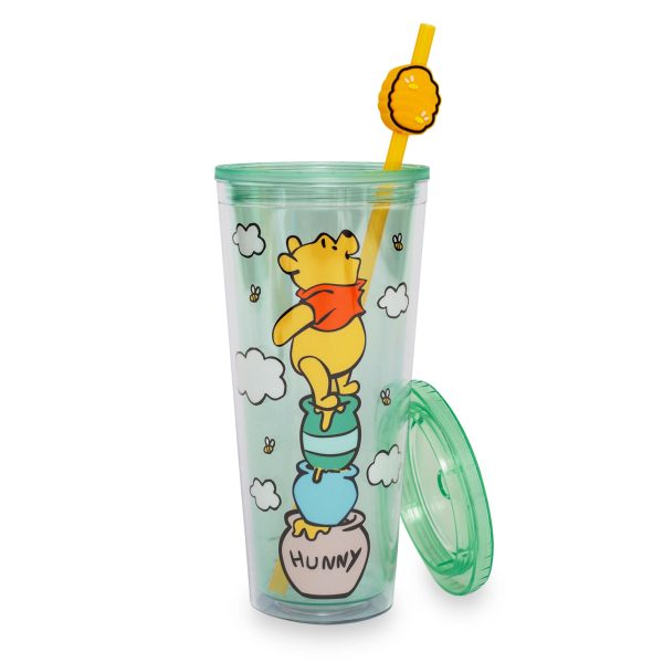 Disney Winnie the Pooh Hunny Pot Carnival Cup With Lid and Straw | Hold 24 Ounce Online Sale - Image 2